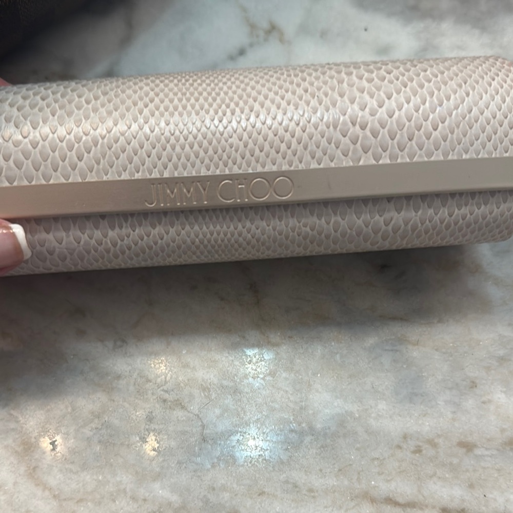 Jimmy Choo Beige Snakeskin Clutch